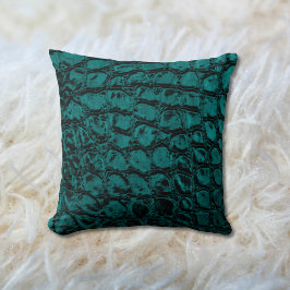 Almofada Alligator Teal Faux Leather