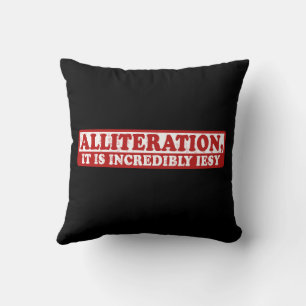 Almofada Alliteração, escrevendo criativo engraçado