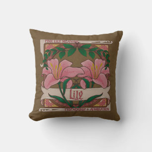 Almofada Almiração de Amizade Flores Victorianas Rosa