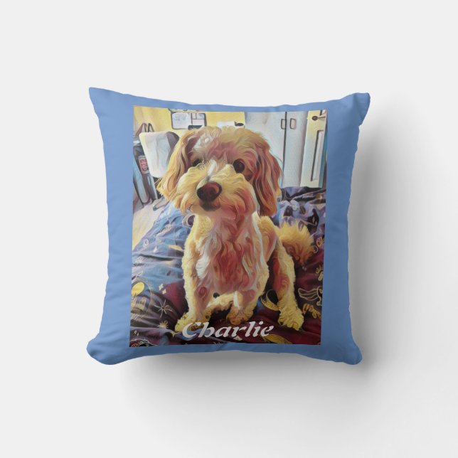 Almofada Almoço personalizável. Adicione sua própria foto f (Frente)
