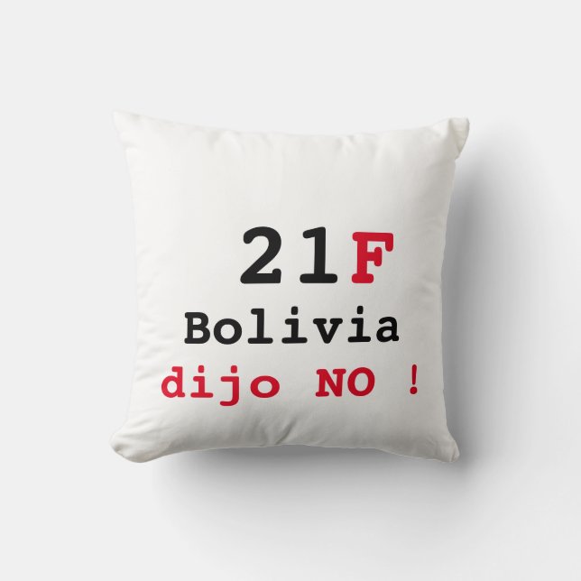 Almofada Almohada Bolivia dijo No (Frente)