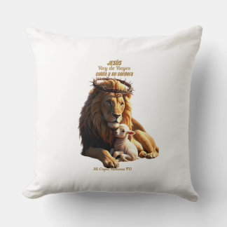 Almofada Almohada Cristã | Jesus Rei dos Reis | Leão