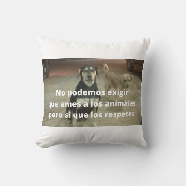 Almofada Almohada respeto a los animales (Frente)