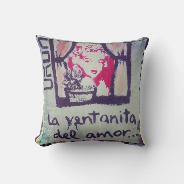 Almofada Almohada street art la ventanita del amor (Frente)