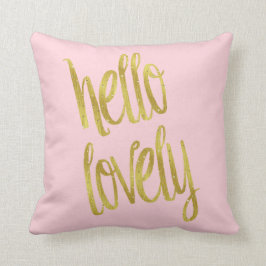 Almofada Alô, linda citação Faux Gold Foil Sparkle Design