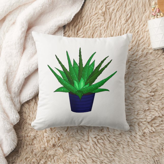 Almofada Aloe Vera - Planta desenhada (Cobertor)