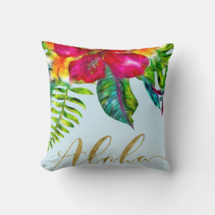 Almofada Aloha Brilho Elétrico Pop Tropical Floral