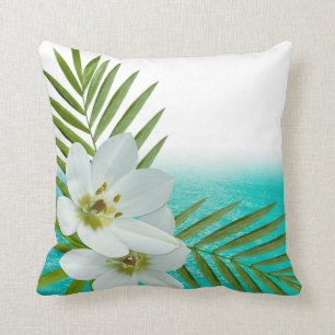 Almofada Aloha flores tropicais da praia