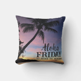 Almofada Aloha Friday Hello Weekend Palm Tree Impressão