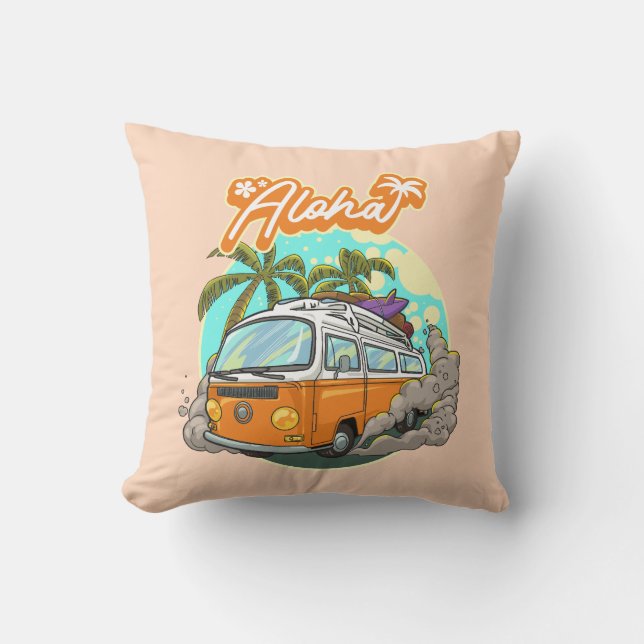 Almofada Aloha Retro Surf Van (Frente)