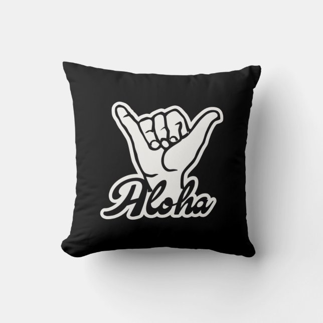 Almofada Aloha Shaka Hand, sinal de Hang Loose (Frente)