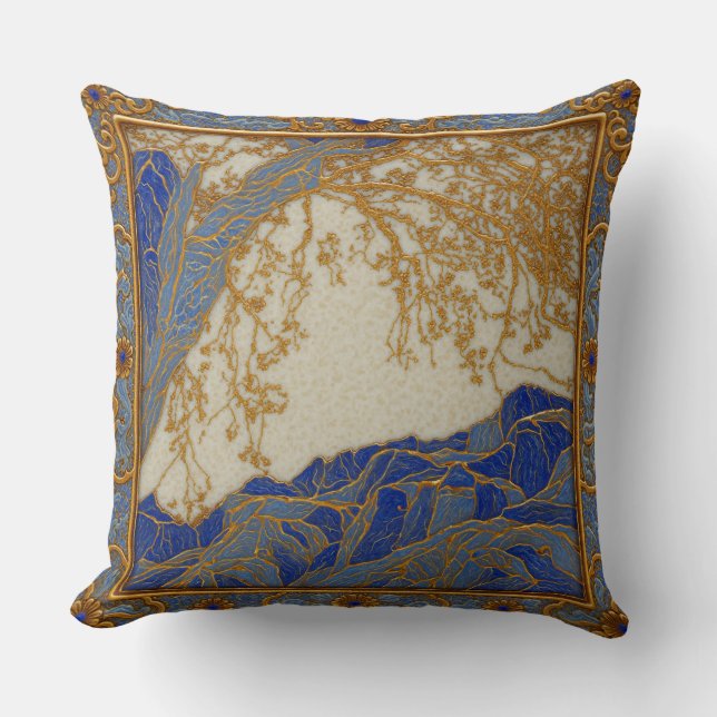 Almofada Alpes Franceses Ouro  Prata Bronze   (Frente)