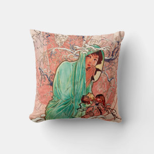 Almofada Alphonse Mucha, As Estações, Inverno (1896)