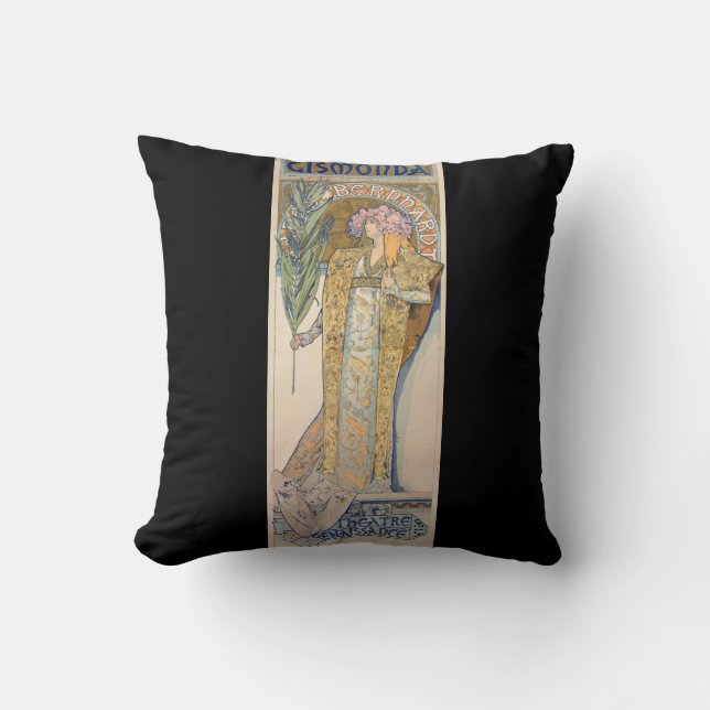 Almofada Alphonse Mucha - Sarah Bernhard Painting (Frente)