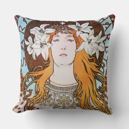 Almofada Alphonse Mucha Sarah Bernhardt Vintage Art Nouveau