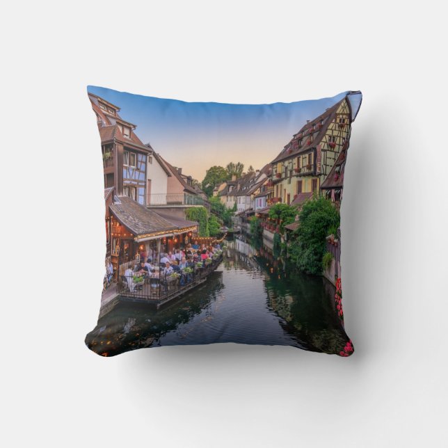 Almofada Alsace France Flower Water Canal                  (Frente)