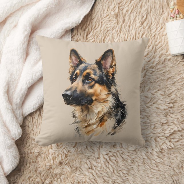 Almofada Alsation German Shepard Dog Art Cushion (Cobertor)