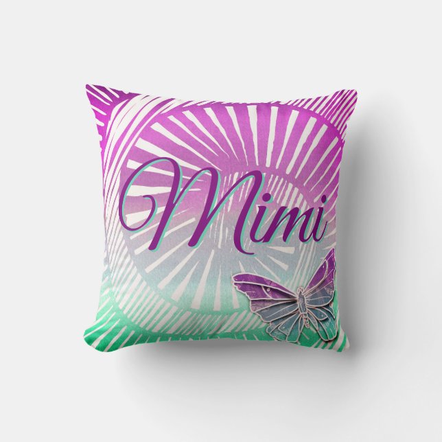 Almofada Alterar Nome Avó Roxo Roxo e Borboleta T (Frente)
