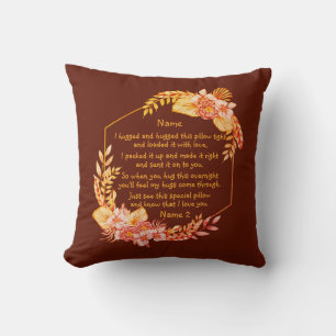 Almofada Alterar Texto Adicionar Nome Boho Flower Frame Hug