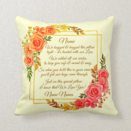 Almofada Alterar Texto Adicionar Nome Cream Floral I Hug Qu