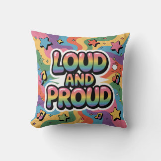 Almofada Alto e Orgulhoso - Colorida LGBTQ+ Ally Psicodélic