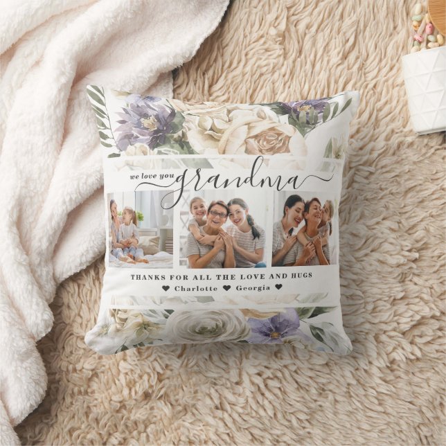 Almofada Ama Sua Avó | Colagem de Fotografias Floral Três (Cobertor)