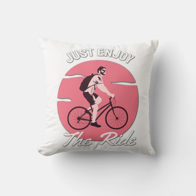 Almofada Amante de Bicicleta - Apenas Aproveite a Volta (Frente)