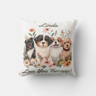 Almofada Amante de Cachorro Nome Personalizado Te Amo Para 