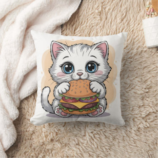 Almofada Amante de Gato Fofo | Travesseiro Decorativo de Ga