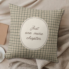 Almofada Amante de Livros Mais Um Capítulo Script Gingham
