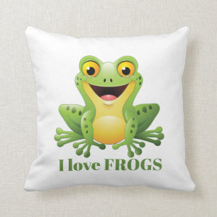 Almofada amantes bonitos de sapos adicionam decor de mensag