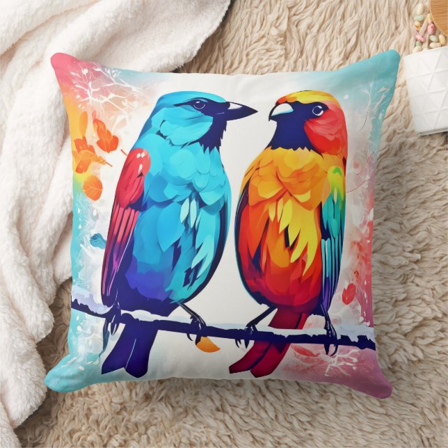 Almofada Amantes de Aves Tropicais (Cobertor)