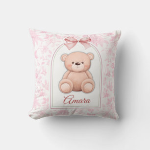 Almofada Amara   Design de Enfermeiro de Urso Rosa Personal