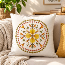 Amarela Mandala Flor Pressionada Da Arte Original