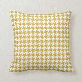 Almofada Amarelo da mostarda do teste padrão de Houndstooth