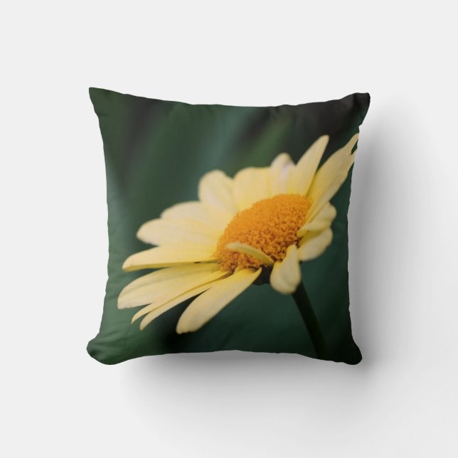 Almofada Amarelo Daisy Flower Close Up (Frente)