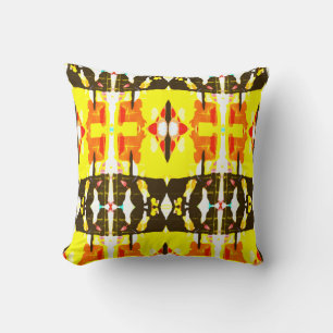 Almofada Amarelo, negro, mediterrâneo, tem um aspecto grand