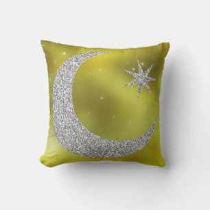 Almofada Amarelo & prata celestiais