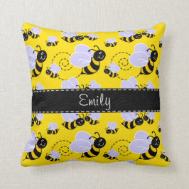 Almofada Amarelo & preto Bumble a abelha