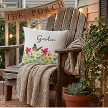 Amarelo Vermelho e Azul Floral com Borboleta