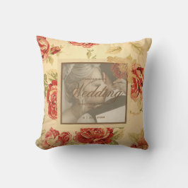 Almofada Amarelo vintage rosa vermelha rústica casamento pe