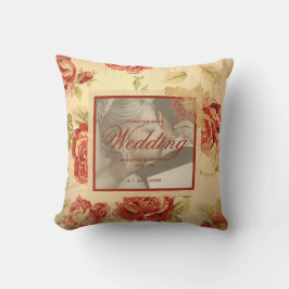 Almofada Amarelo vintage rosa vermelha rústica personalizad