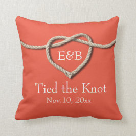 Almofada Amarre o Travesseiro de Casamento Knot Coral Burla