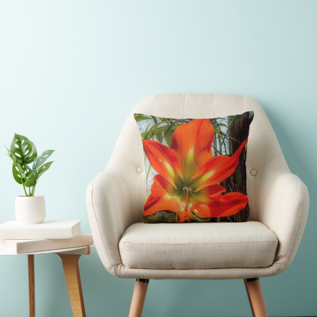 Almofada Amaryllis Closeup Throw Pillow (Cadeira)