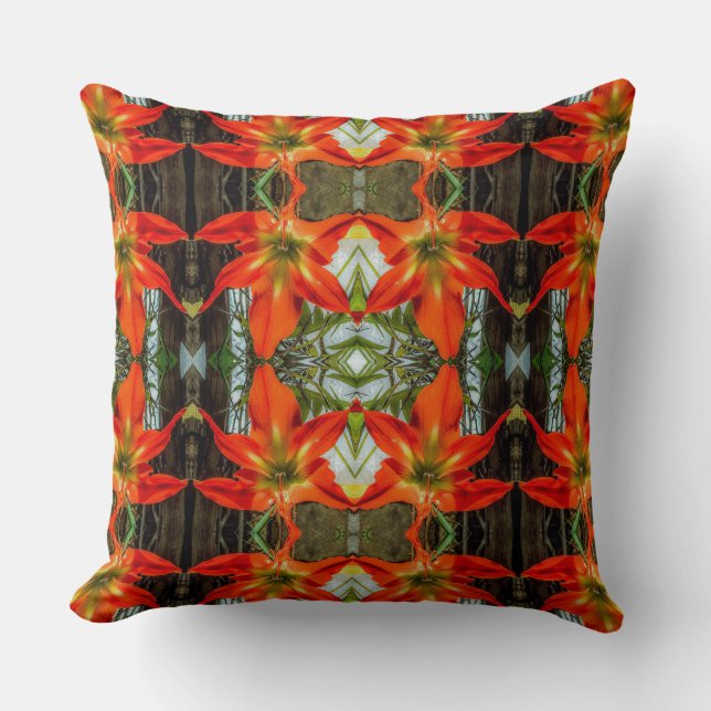 Almofada Amaryllis Pattern Throw Pillow (Frente)