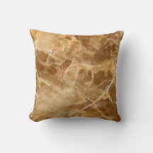 Amber Gold Marble Throw Pillow