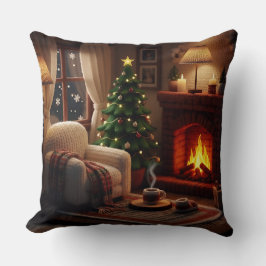 Almofada Ambiente de Natal aconchegante, em estilo tricô