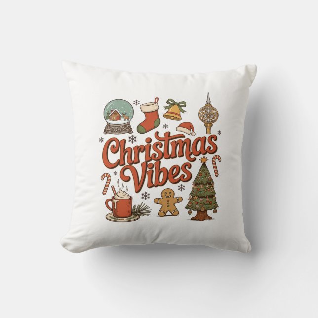 Almofada Ambiente de Natal Globo de Neve Homem de Biscoito  (Frente)