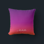 Almofada Ambre de gradiente roxo, rosa e laranja<br><div class="desc">Ambre de gradiente roxo,  rosa e laranja</div>