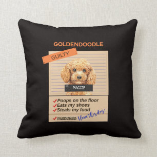 Almofada Ame Meu Goldendoododle Apesar Dos Maus Hábitos